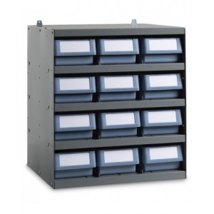 Scaffale a 5 ripiani con 12 cassette RK Box Classic, L 496 x P404 x H546