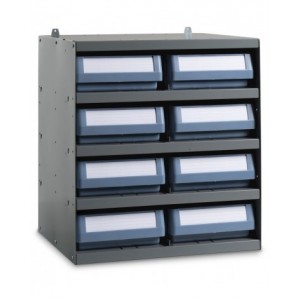 Scaffale a 5 ripiani con 8 cassette RK Box Classic, L496 x P404 x H546