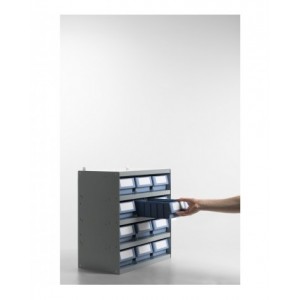 Scaffale a 5 ripiani con 8 cassette RK Box Classic, L496 x P404 x H546