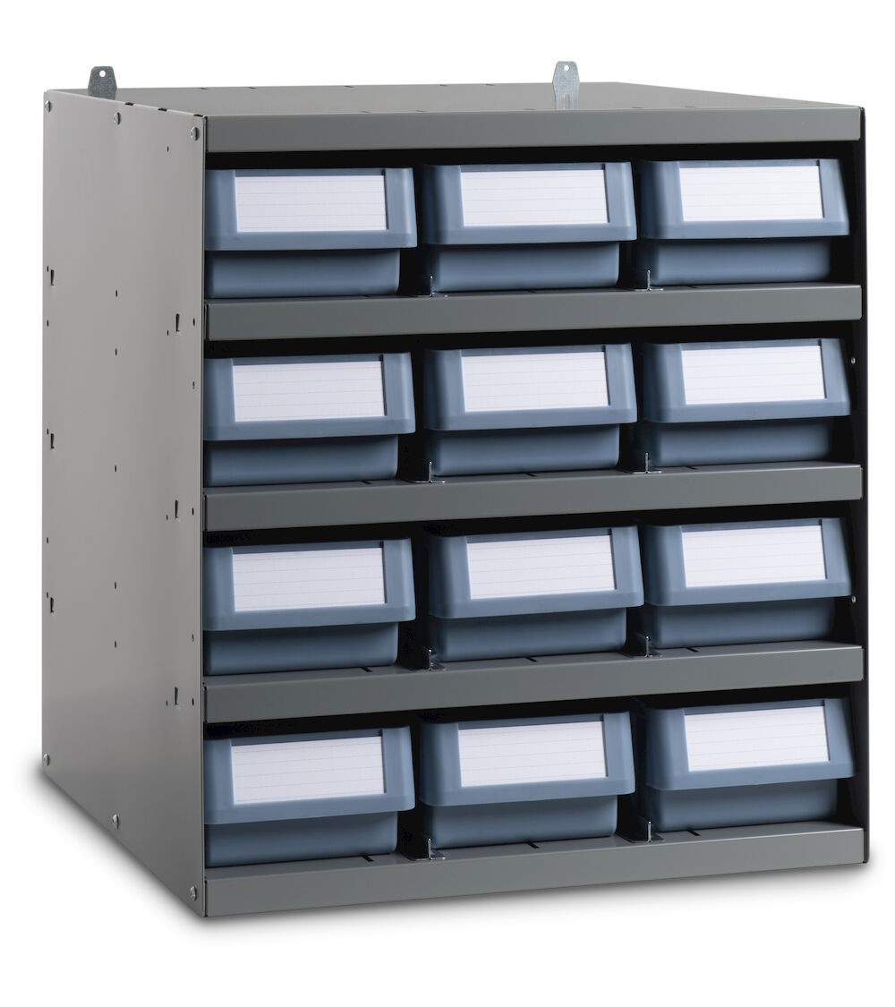 Scaffale a 5 ripiani con 12 cassette RK Box Classic, L 496 x P504 x H546