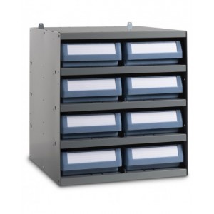 Scaffale a 5 ripiani con 8 cassette RK Box Classic, L496 x P504 x H546