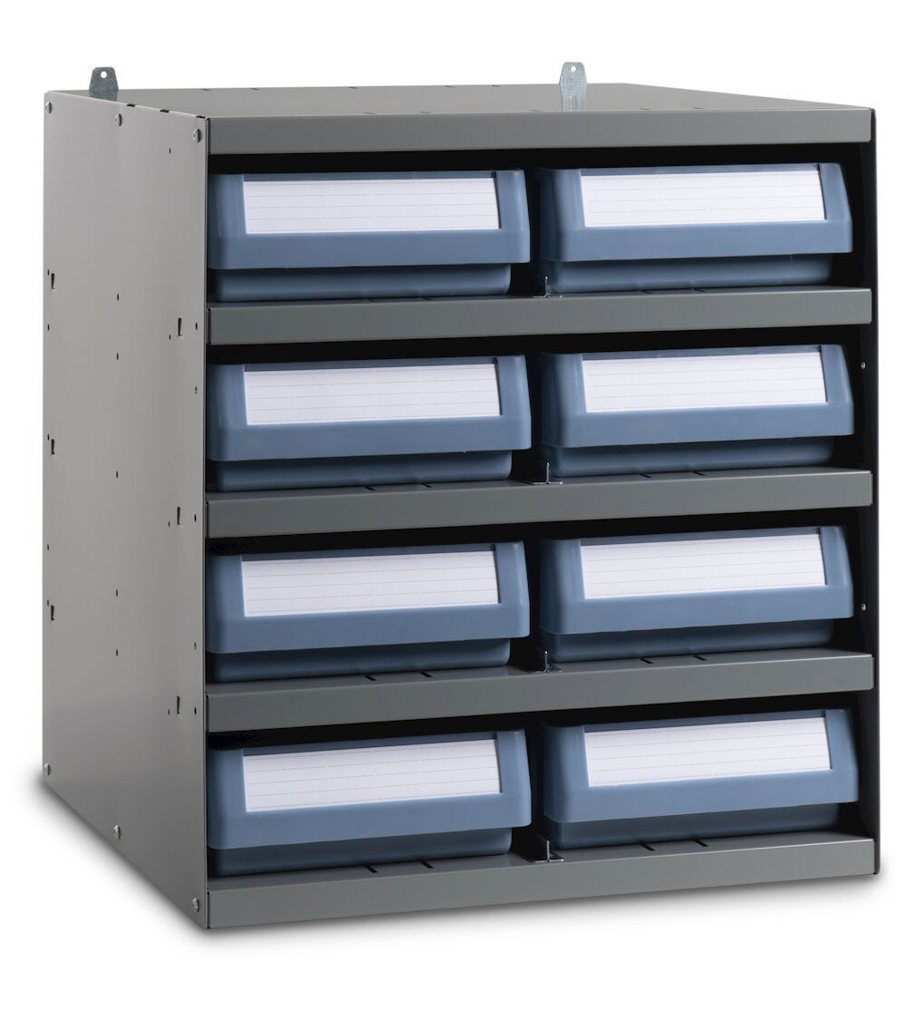 Scaffale a 5 ripiani con 8 cassette RK Box Classic, L496 x P504 x H546