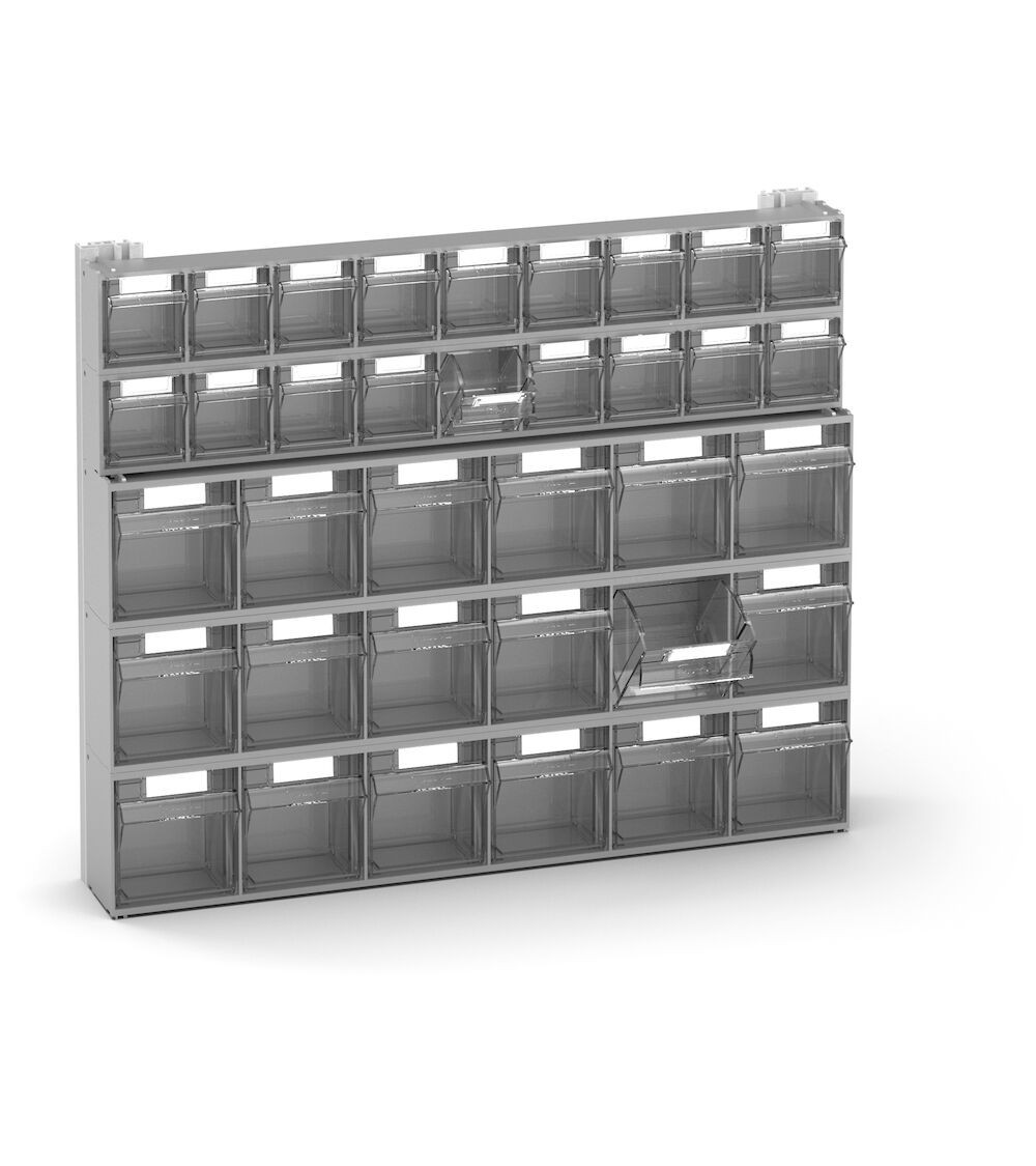 Scaffale portaminuteria con 36 cassetti Visual Box, H500 mm