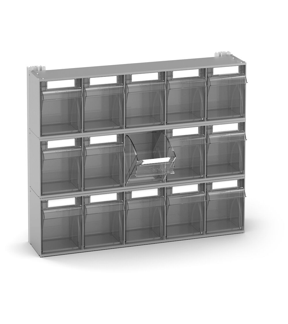 Scaffale portaminuteria con 15 cassetti Visual Box, H500 mm