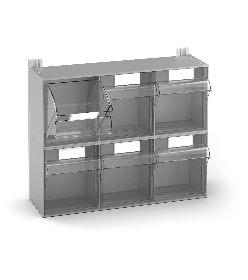 Scaffale portaminuteria con 6 cassetti Visual Box, H500 mm