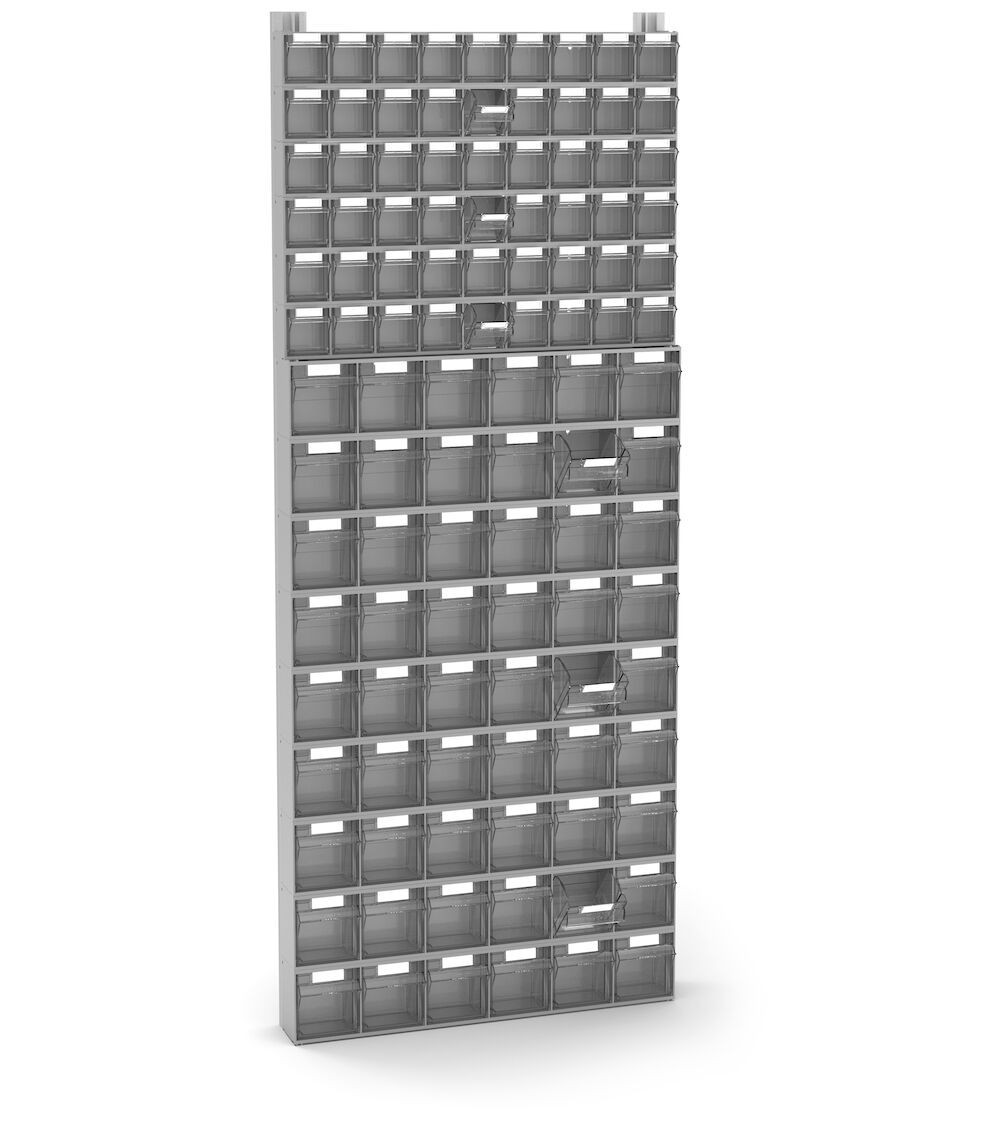 Scaffale per minuterie con 108 cassetti Visual Box, H1500 mm