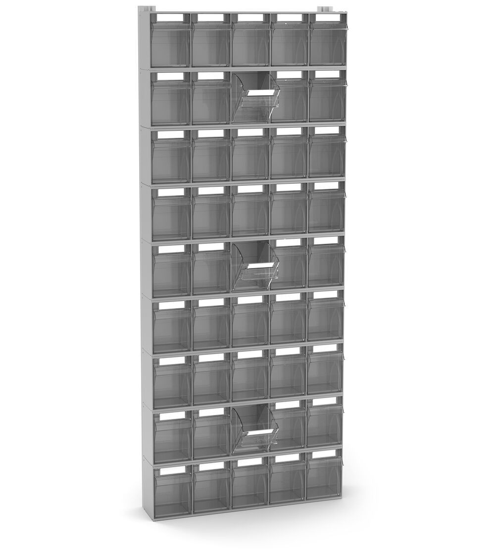 Scaffale per minuterie con 45 cassetti Visual Box, H1500 mm
