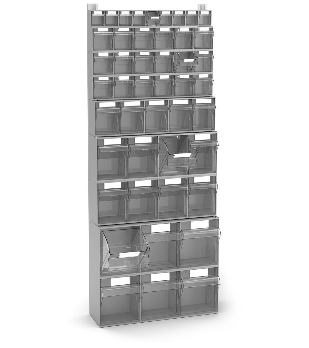 Scaffale per minuterie con 46 cassetti Visual Box, H1500 mm