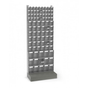 Scaffale portaminuteria con base con 87 cassetti Visual Box, H1600 mm