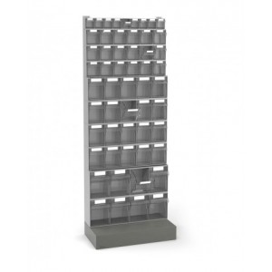 Scaffale portaminuteria con base con 55 cassetti Visual Box, H1600 mm