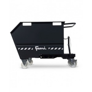 Benna ribaltabile portarottami con ruote, capacità 750 L