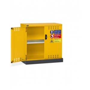 Armadietto per infiammabili vernici e solventi, 1 piano, 1 vasca esterna, L1048 x P600 x H1027 mm, PERFOM12013