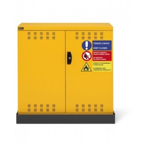 Armadietto per infiammabili vernici e solventi, 1 piano, 1 vasca esterna, L1048 x P600 x H1027 mm, PERFOM12013