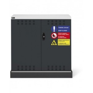 Armadietto per infiammabili vernici e solventi, 1 piano, 1 vasca esterna, L1048 x P600 x H1027 mm, PERFOM12014