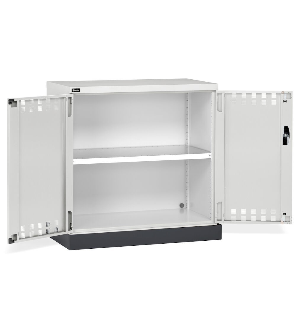 Armadietto per infiammabili vernici e solventi, 1 piano, 1 vasca esterna, L1048 x P600 x H1027 mm, PERFOM12015