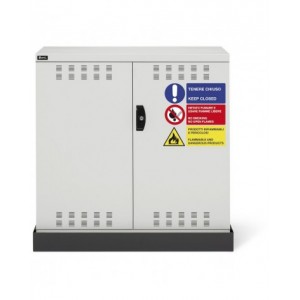 Armadietto per infiammabili vernici e solventi, 1 piano, 1 vasca esterna, L1048 x P600 x H1027 mm, PERFOM12015