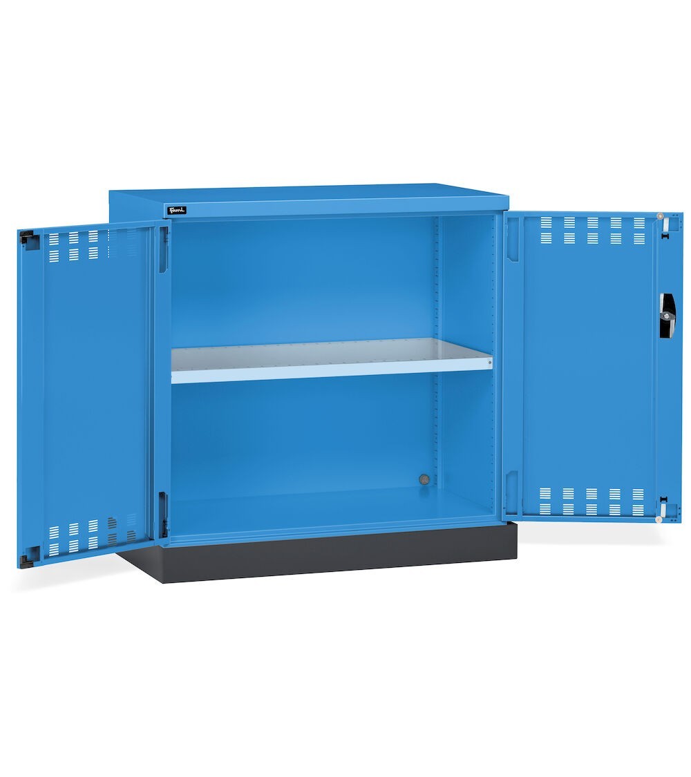 Armadietto per infiammabili vernici e solventi, 1 piano, 1 vasca esterna, L1048 x P600 x H1027 mm, PERFOM12016