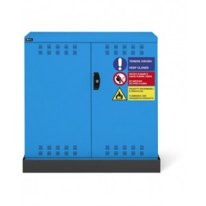 Armadietto per infiammabili vernici e solventi, 1 piano, 1 vasca esterna, L1048 x P600 x H1027 mm, PERFOM12016