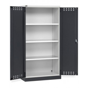 Armadio 2 ante a battente fessurate, 3 ripiani, 1 vasca stagna esterna, L 1048 x P 600 x H 2027 mm, PERFOM14026