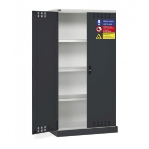 Armadio 2 ante a battente fessurate, 3 ripiani, 1 vasca stagna esterna, L 1048 x P 600 x H 2027 mm, PERFOM14026