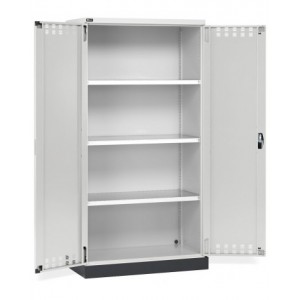 Armadio 2 ante a battente fessurate, 3 ripiani, 1 vasca stagna esterna, L1048 x P600 x H2027 mm, PERFOM14027