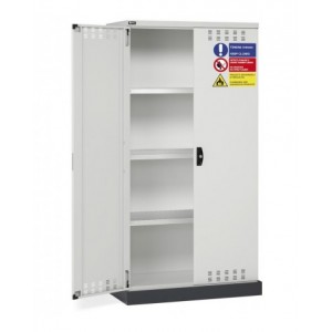 Armadio 2 ante a battente fessurate, 3 ripiani, 1 vasca stagna esterna, L1048 x P600 x H2027 mm, PERFOM14027