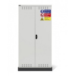 Armadio 2 ante a battente fessurate, 3 ripiani, 1 vasca stagna esterna, L1048 x P600 x H2027 mm, PERFOM14027