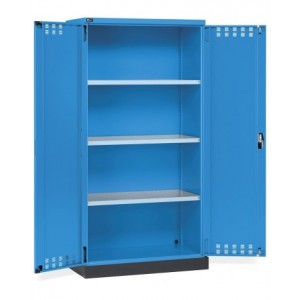 Armadio 2 ante a battente fessurate, 3 ripiani, 1 vasca stagna esterna, L1048 x P600 x H2027 mm, PERFOM14028