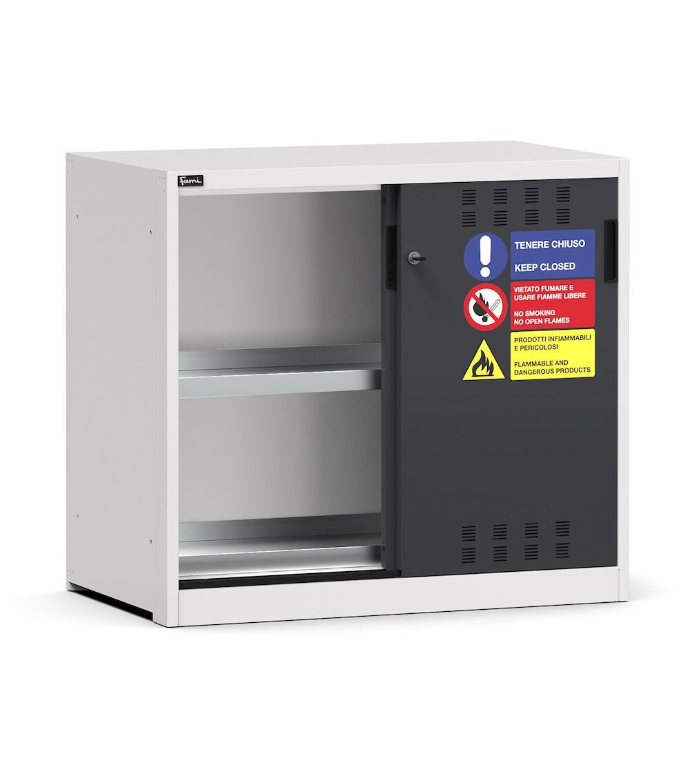 Armadietto con ante scorrevoli fessurate e vasche interne, L1020 x P600 x H915 mm, PERFOM22001