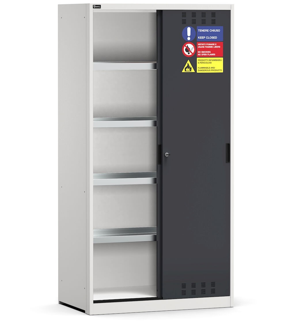 Armadio con ante scorrevoli fessurate e vasche interne, L1020 x P600 x H2000 mm, PERFOM23001