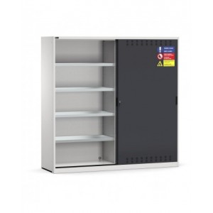 Armadio con ante scorrevoli fessurate e vasche interne, L2000 x P600 x H2000 mm, RAL 7035 + 7016, PERFOM23003