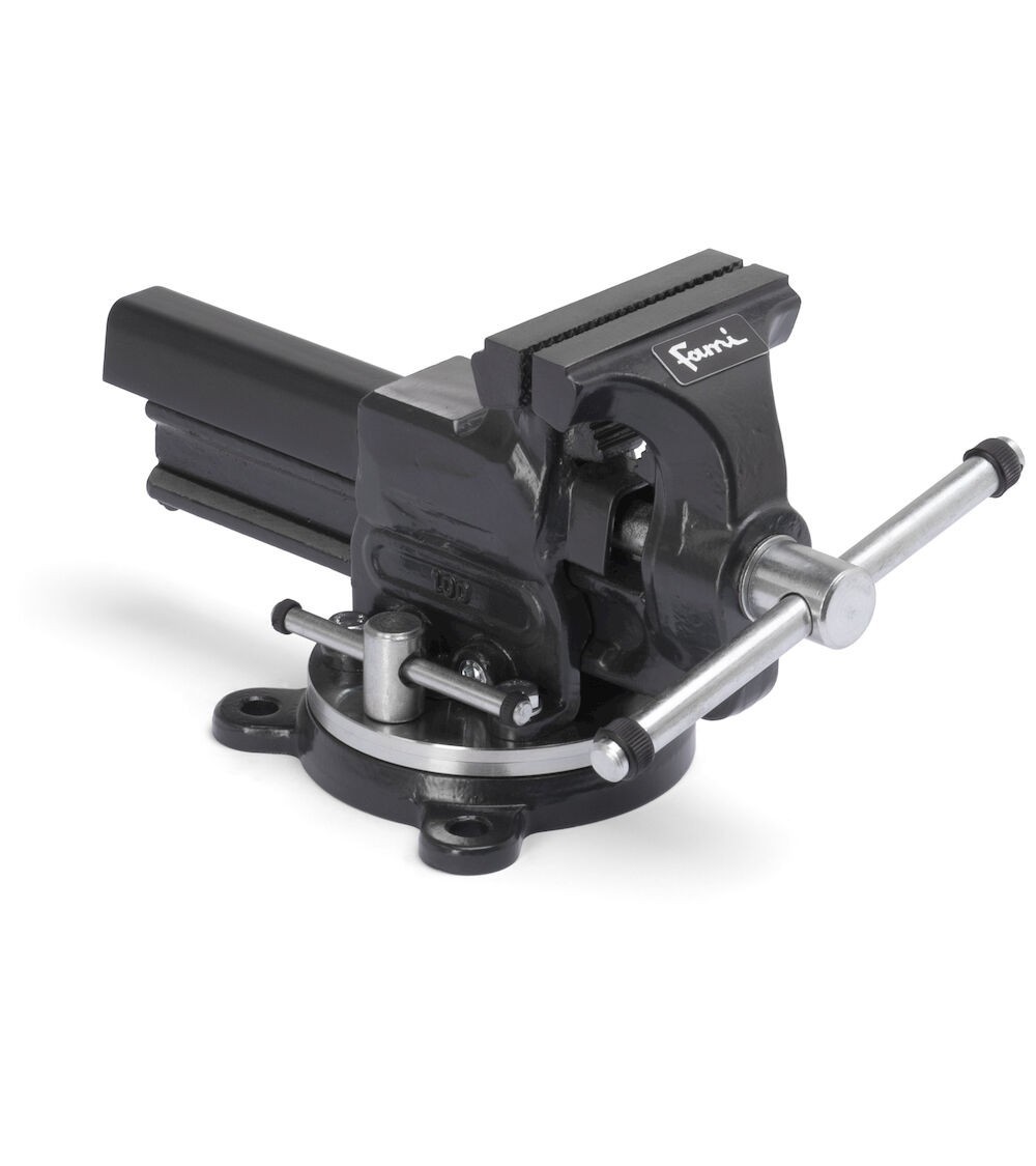 Morsa da banco girevole Work Tech, ganascia con L 100 mm, apertura 125 mm