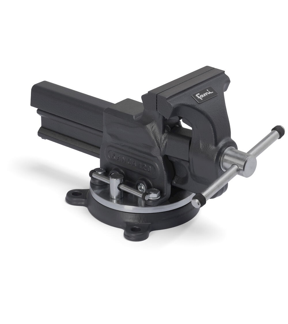 Morsa da banco girevole Work Tech, ganascia con L 120 mm, apertura 150 mm