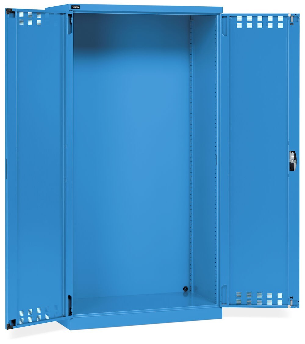 Armadio officina vuoto con ante battente fessurate, L1023 x P555 x H2000 mm