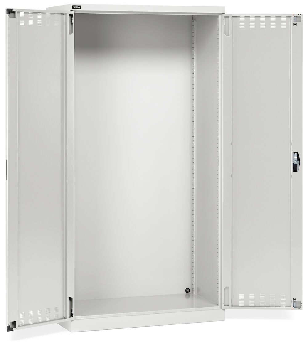 Armadio officina vuoto con ante battente fessurate, L1023 x P555 x H2000 mm