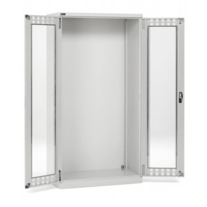 Armadio officina vuoto con ante battente in policarbonato, L1023 x P555 x H2000 mm
