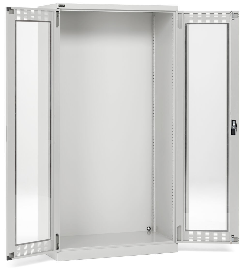 Armadio officina vuoto con ante battente in policarbonato, L1023 x P555 x H2000 mm