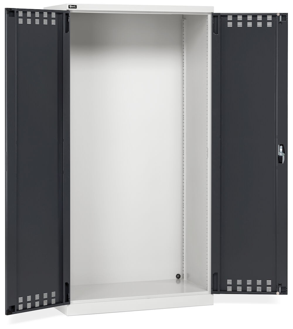 Armadio officina vuoto con ante battente fessurate, L1023 x P555 x H2000 mm