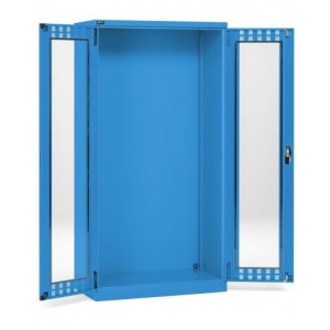 Armadio officina vuoto con ante battente in policarbonato, L1023 x P555 x H2000 mm