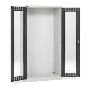 Armadio officina vuoto con ante battente in policarbonato, L1023 x P555 x H2000 mm