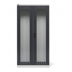 Armadio officina vuoto con ante battente in policarbonato, L1023 x P555 x H2000 mm