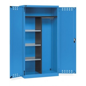 Armadio multiuso con ante battente fessurate, ripiani e divisorio, L1023 x P555 x H2000 mm, PERFOM14012