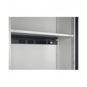 Armadio caricabatterie con ante in policarbonato, 4 piani/pannelli forati, L1023 x P555 x H2000 mm, PERFOM14039