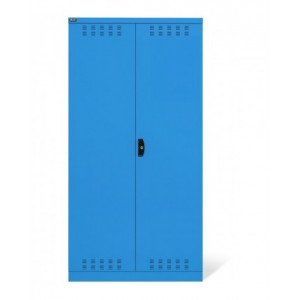 Armadio caricabatterie con ante battenti, pannelli forati, accessori, L1023 x P555 x H2000 mm, PERFOM14042