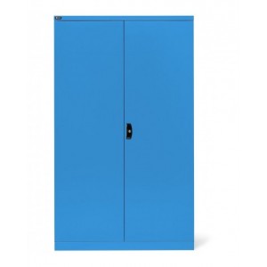 Armadio metallo industriale con 2 ante, 2 ripiani fessurati, 9 cassetti telescopici, L1193 x P555 x H2000 mm, PERFOM17009