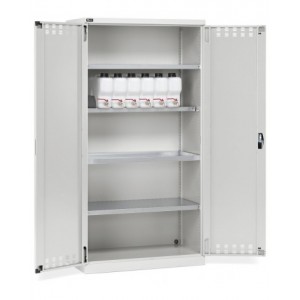 Armadio 2 ante a battente fessurate, 3 piani fessurati, 6 taniche, 1 vasca interna, L1023 x P555 x H2000 mm, PERFOM14020