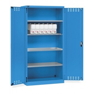 Armadio 2 ante a battente fessurate, 3 piani fessurati, 6 taniche, 1 vasca interna, L1023 x P555 x H2000 mm, PERFOM14021