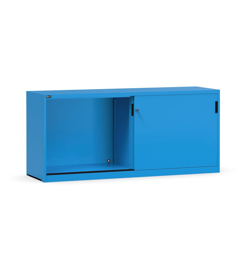 Armadio basso vuoto con porte scorrevoli, L2040 x P600 x H915 mm, RAL 5012