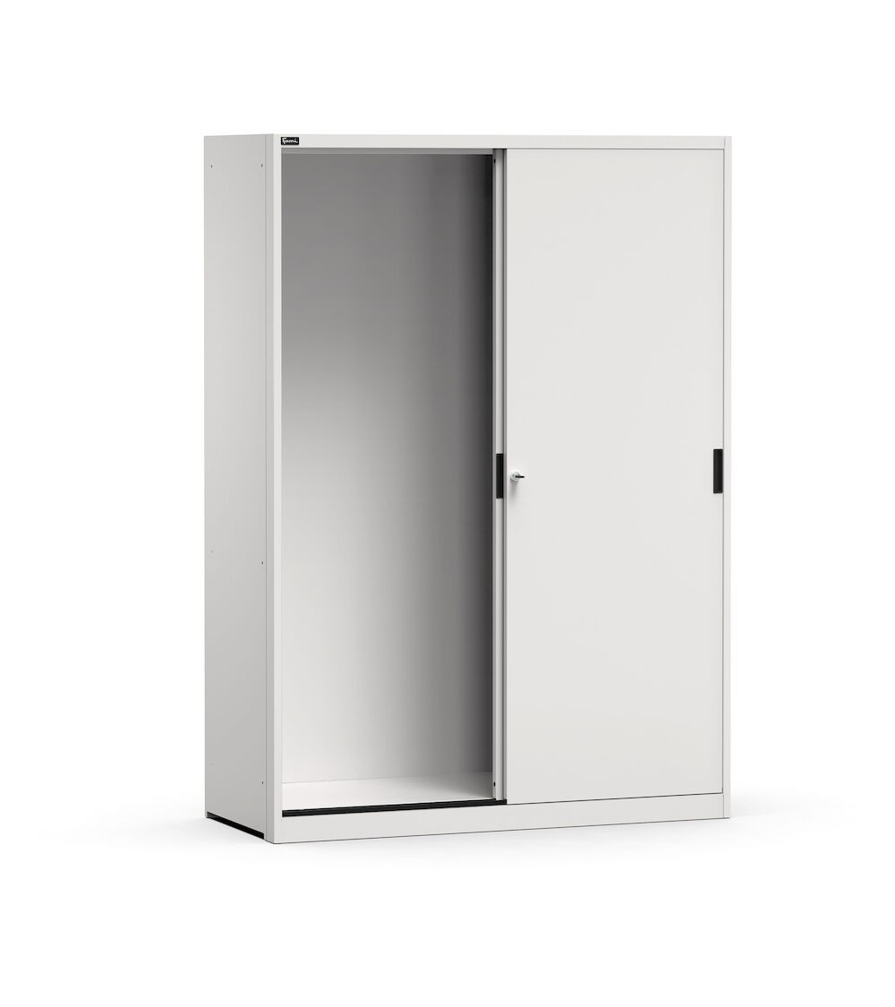 Armadio vuoto con porte scorrevoli, L1428 x P600 x H2000 mm, RAL 7035