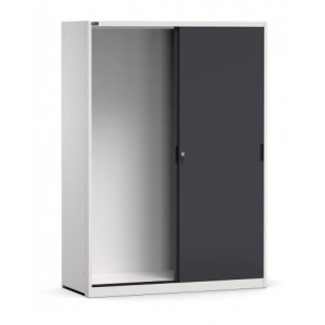 Armadio vuoto con porte scorrevoli, L1428 x P600 x H2000 mm, RAL 7035+7016